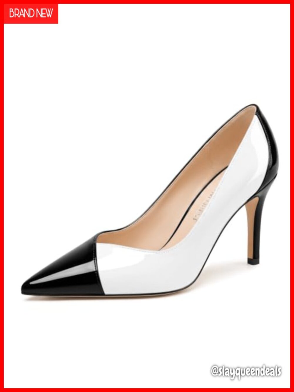 Women's Pointy Toe Stiletto Pumps Slip-On Patent Leather Heels